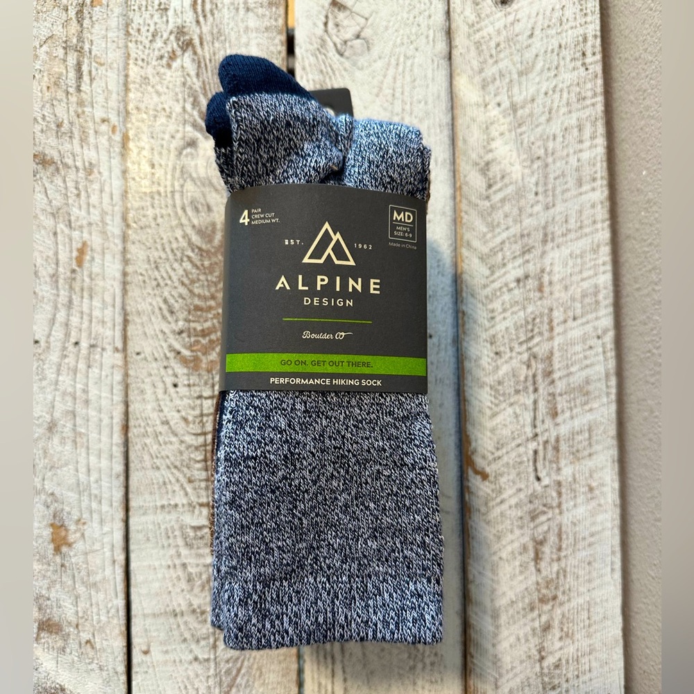 Men’s Alpine Design Performance Hiking Sock 4 pack - NIP/NWT